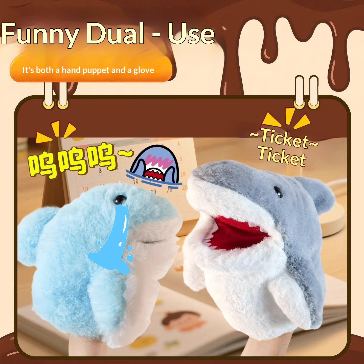 Shark Hand Puppet Plush Shark  - Party Games Children review and price