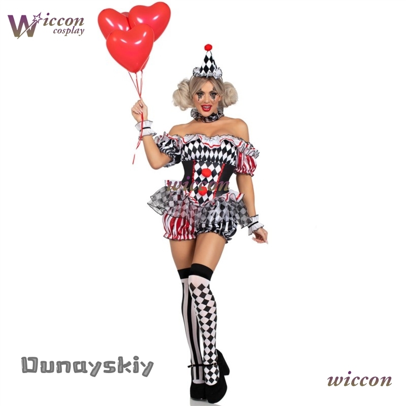 Women Clown Cosplay Costume Ci - Party Games Online review and price